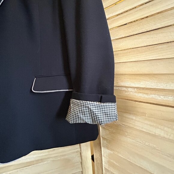 Tallia Men’s XL Navy Blue Blazer – Patterned Lining, Excellent Condition - Picture 4 of 4